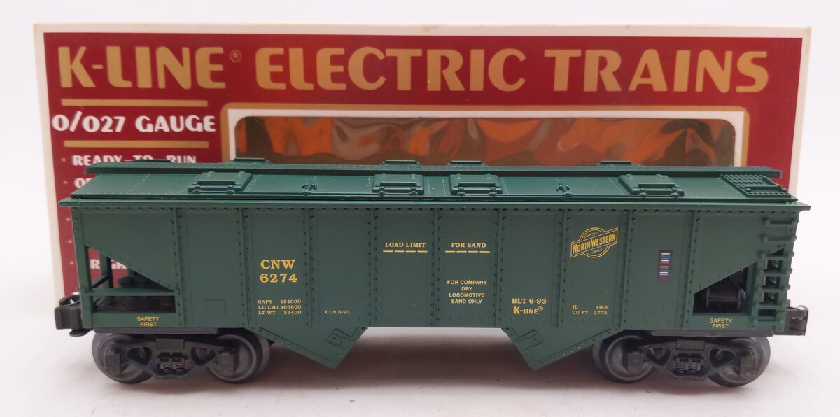 K-Line K6274 O Gauge C&NW Classic Ribbed Sand Car EX/Box