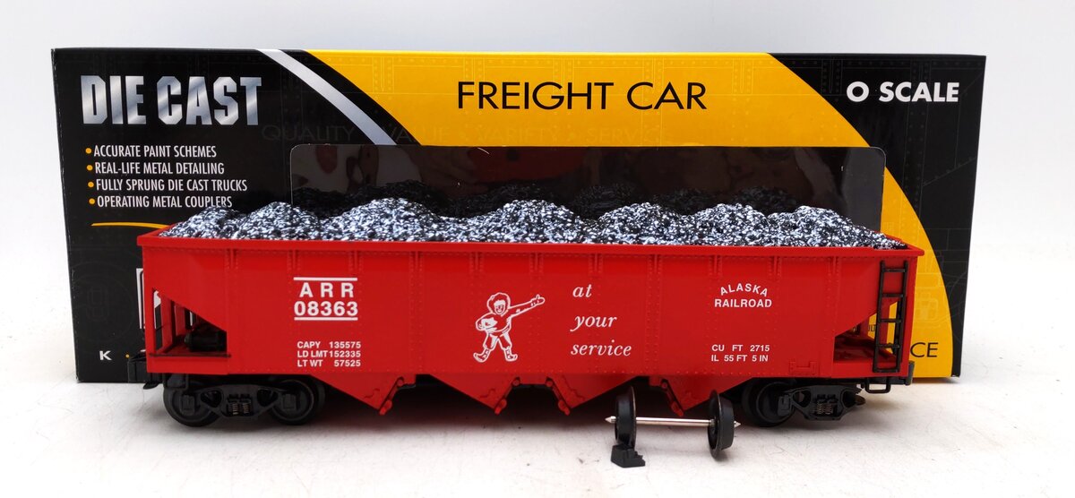 K-Line K623-1012 O Gauge Alaska Railroad Hopper #08363 EX/Box