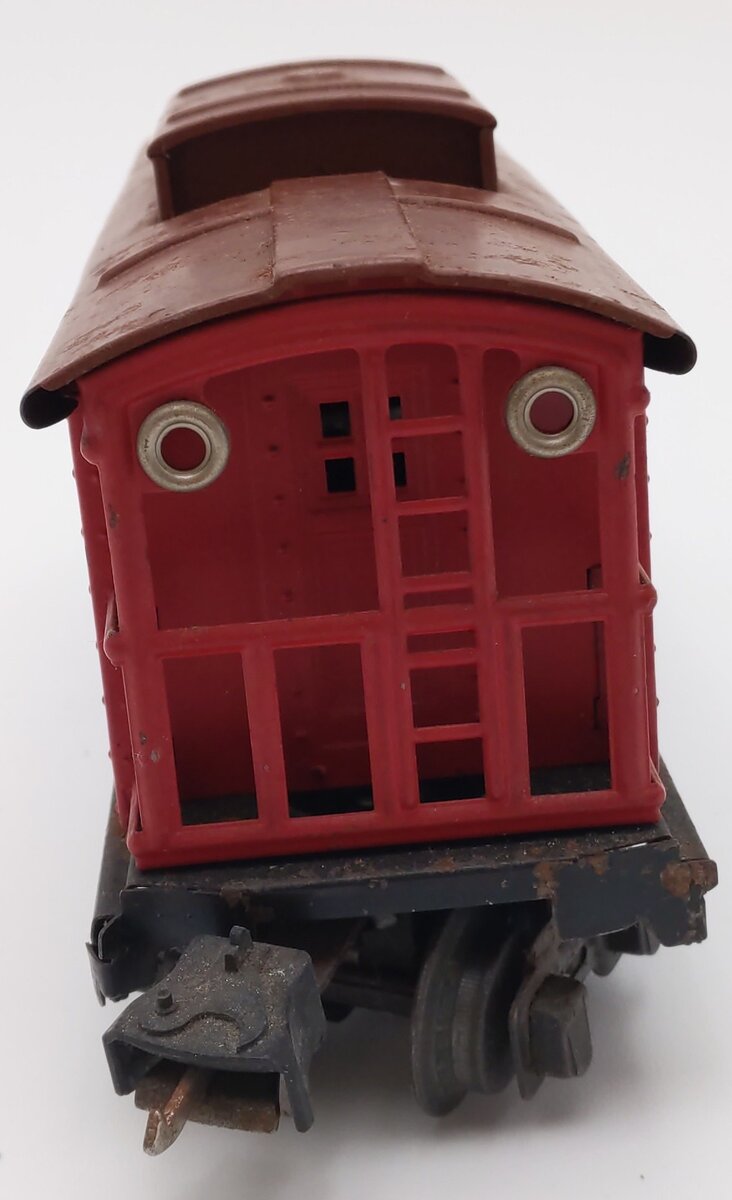 Lionel 2817 Vintage O Prewar Lionel Lines Red & Brown Tinplate Caboose VG