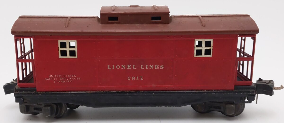 Lionel 2817 Vintage O Prewar Lionel Lines Red & Brown Tinplate Caboose VG