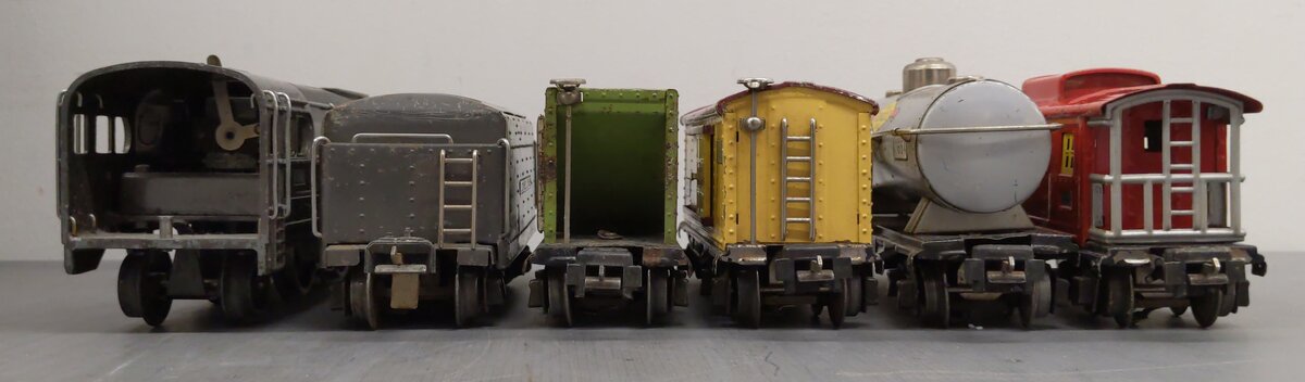 Lionel 187W Vintage O PRR Steam Freight Set: 238E, 2225W, 2653, 2654, 2655, 2657 VG