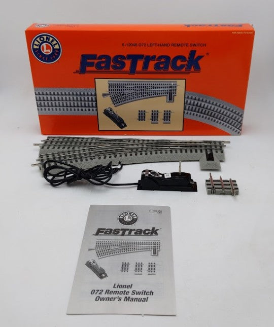 Lionel 6-12048 O72 Left Hand Remote-Control FasTrack Switch Turnout EX/Box