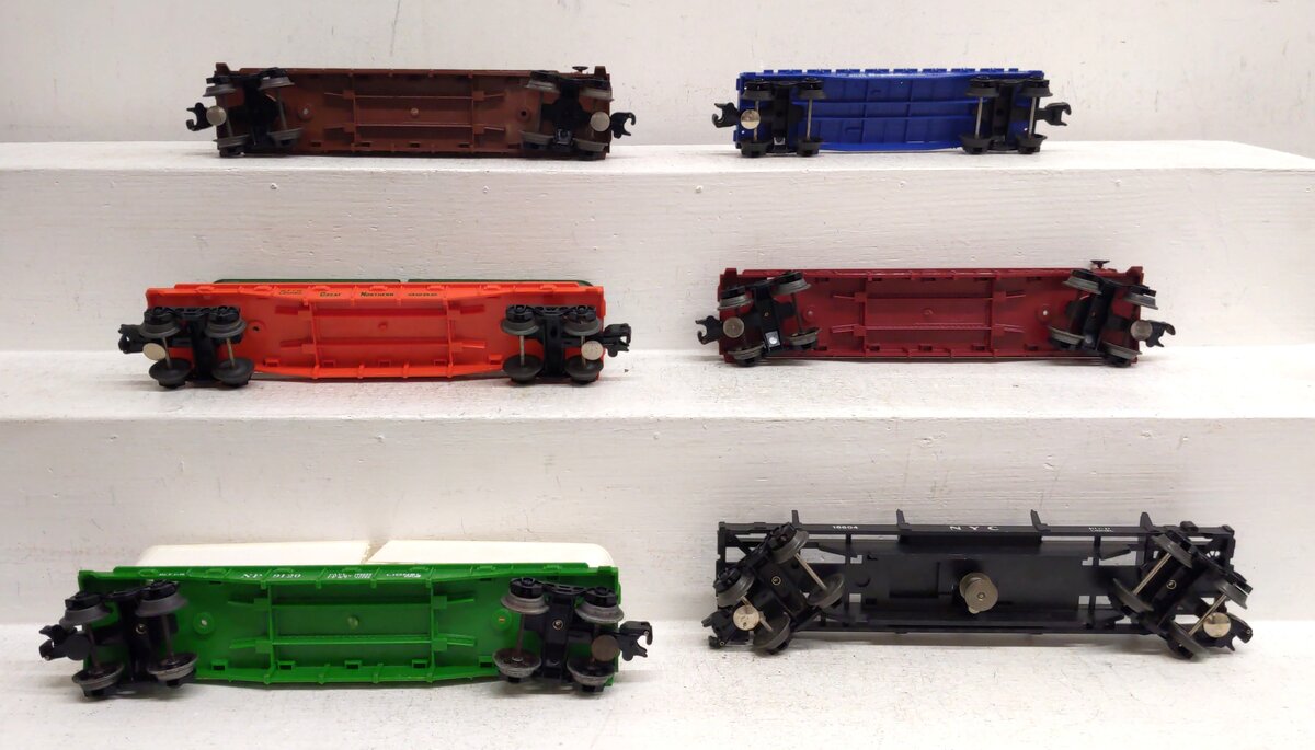 Lionel O Gauge Assorted Freight Cars: 9121, 16604, 9026, 9122, 9282, 9120 [6] EX