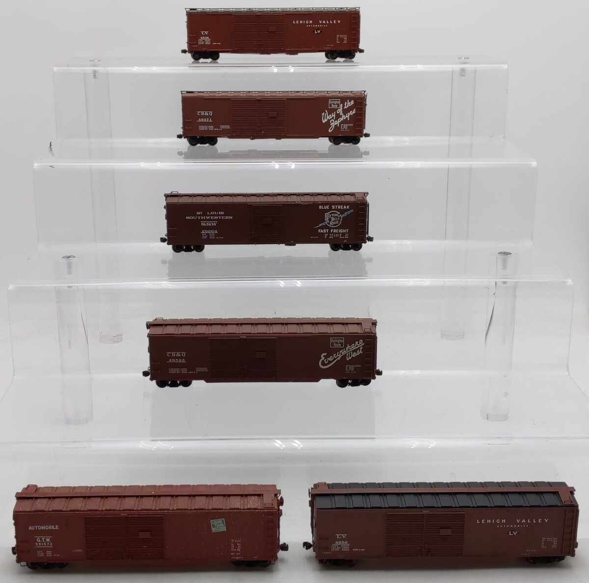 Proto 2000 HO Scale Box Cars #591572,48571,20064,48585,8556,8538 [6] VG