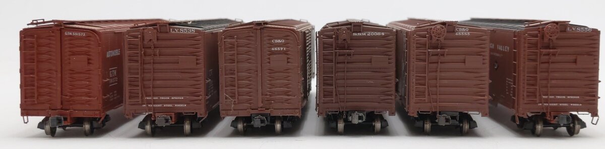 Proto 2000 HO Scale Box Cars #591572,48571,20064,48585,8556,8538 [6] VG