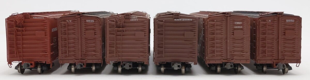 Proto 2000 HO Scale Box Cars #591572,48571,20064,48585,8556,8538 [6] VG
