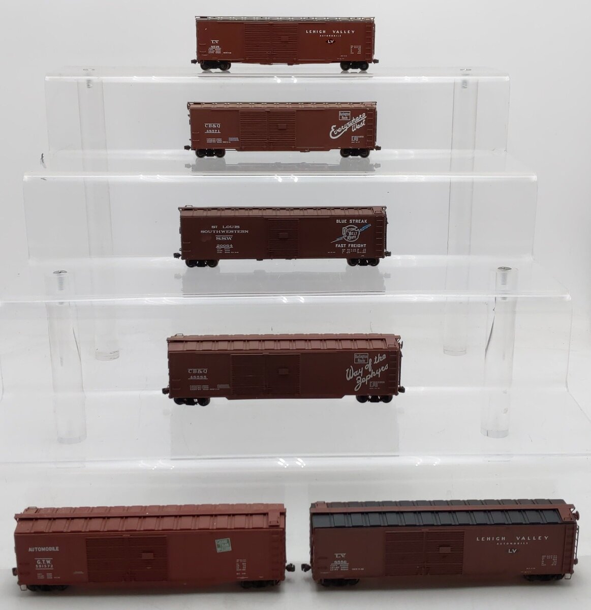 Proto 2000 HO Scale Box Cars #591572,48571,20064,48585,8556,8538 [6] VG
