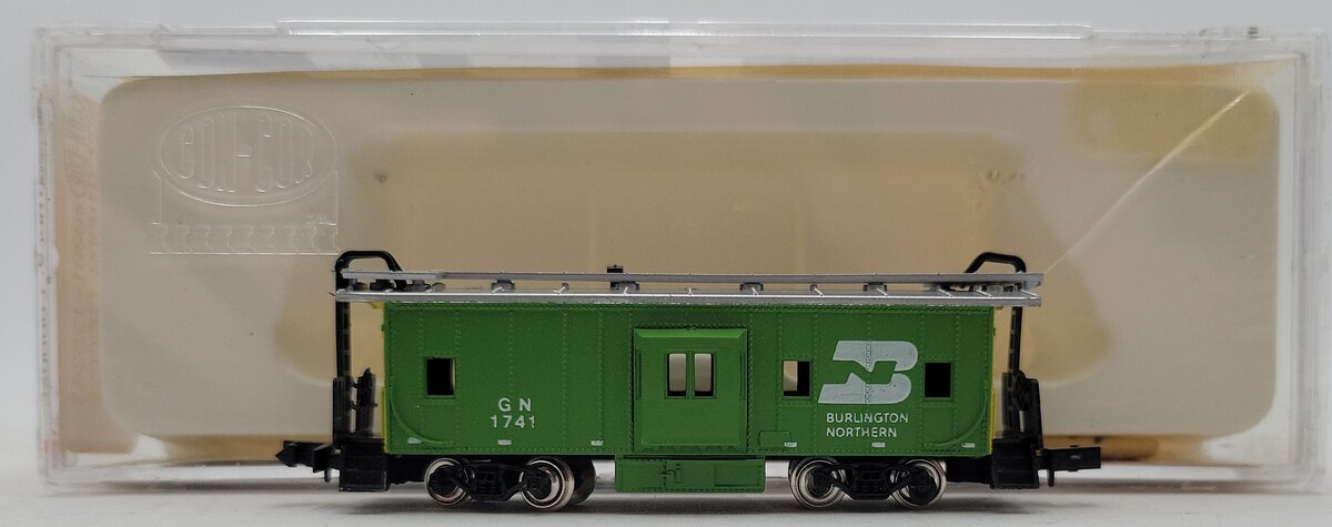 Con-Cor 0001-125303 N Scale Burlington Northern Bay Window Caboose #1741 LN/Box