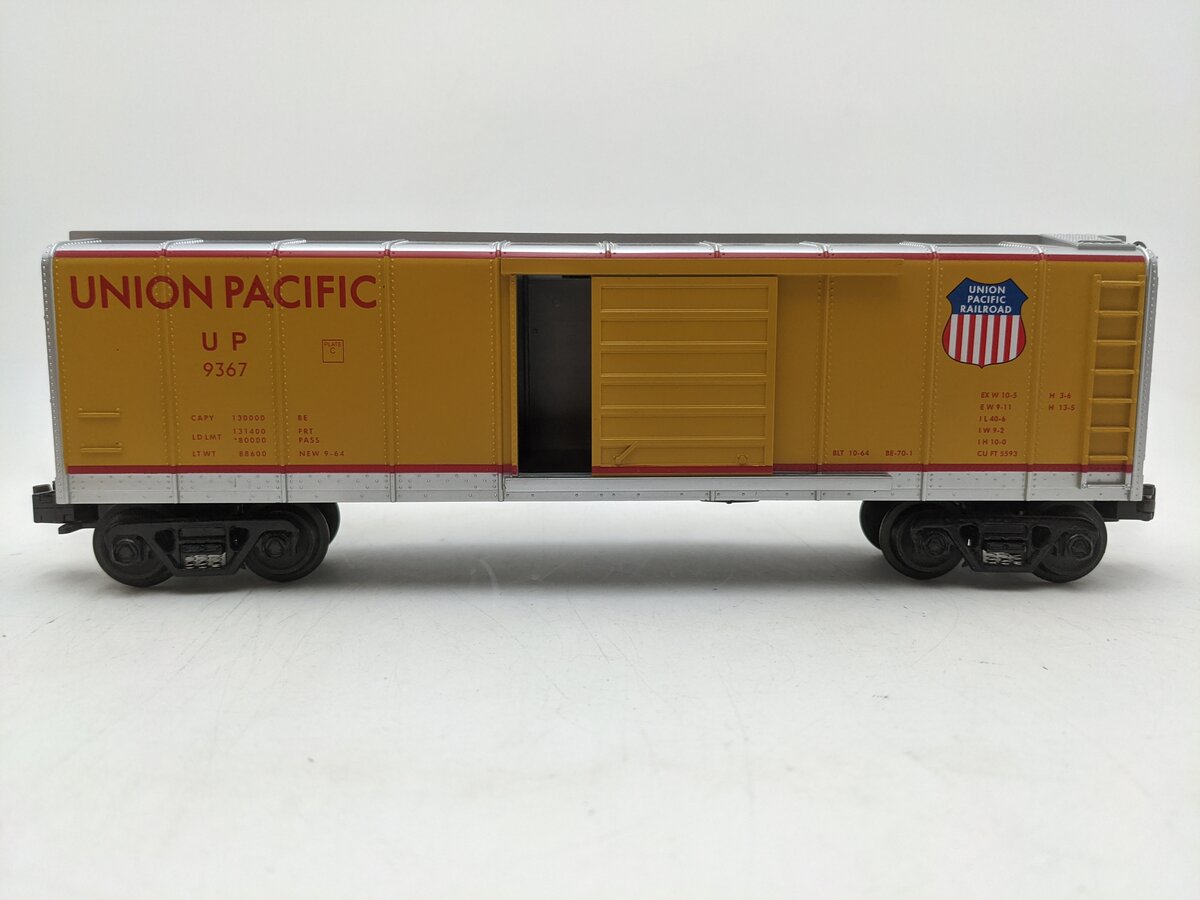 MTH 30-7430 O Gauge Union Pacific Rounded Roof Boxcar #9367 EX/Box