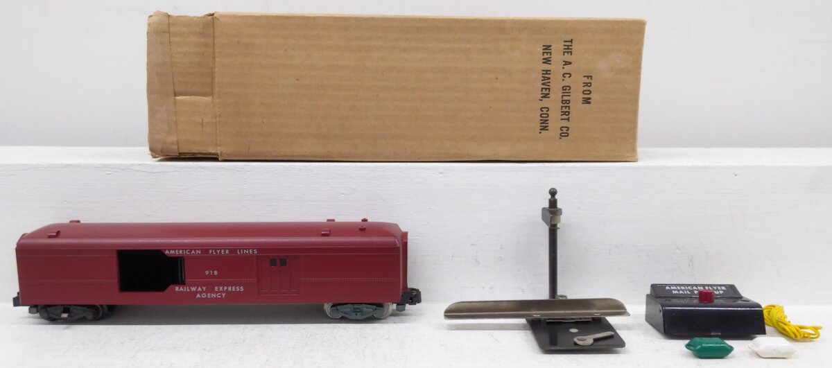 American Flyer 918 Vintage S AFL REA Operating Mail Pick-up Car EX/Box