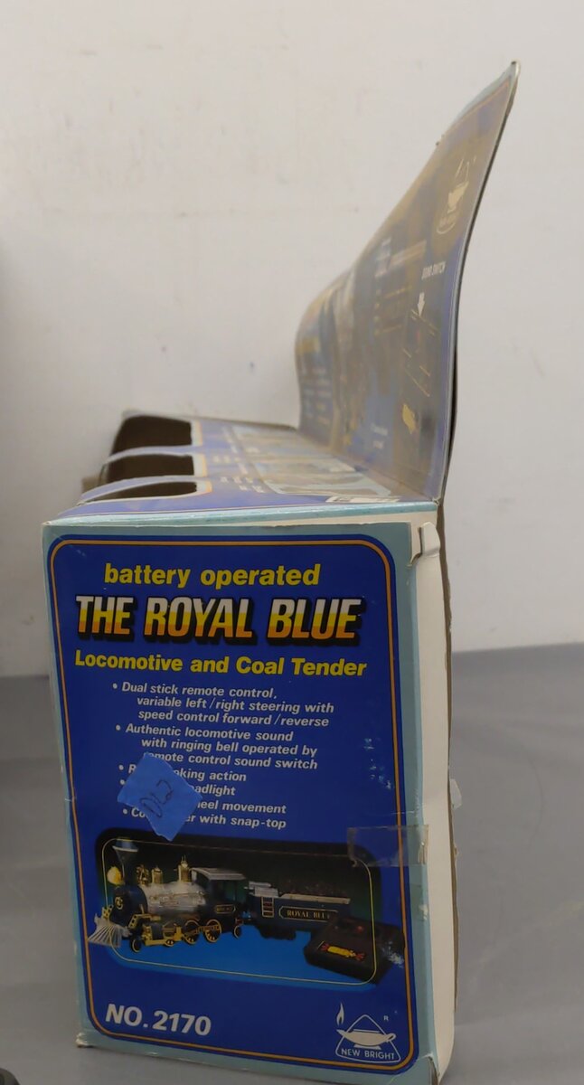 New Bright 2170 G The Royal Blue Battery Operated Locomotive & Tender LN/Box