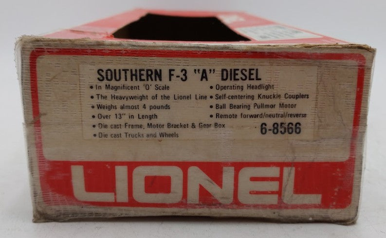 Lionel 6-8566 O Gauge Southern F-3 A Diesel Locomotive #8566 VG/Box