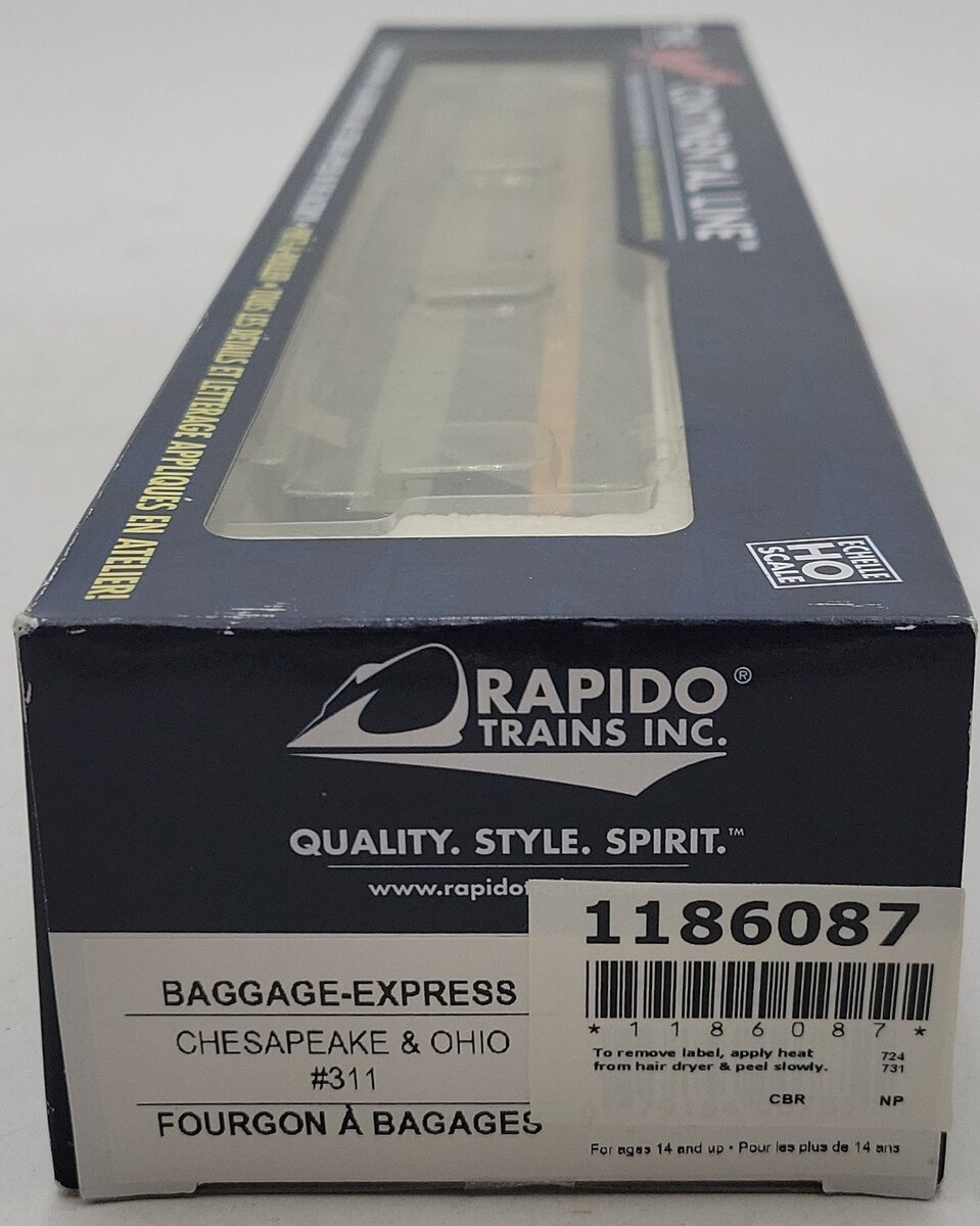 Rapido Trains 106202 HO Chesapeake & Ohio Baggage Express Car #311 MT/Box