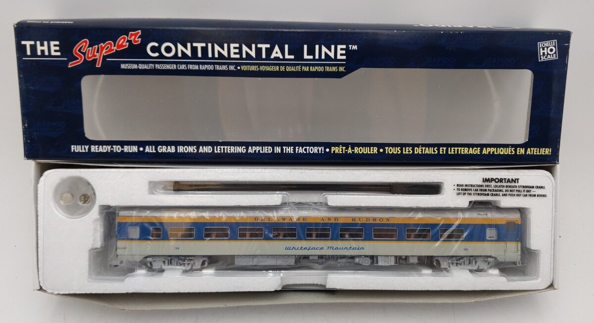 Rapido Trains 100198 Delaware & Hudson Whiteface Mountain Passenger Car #34 NIB