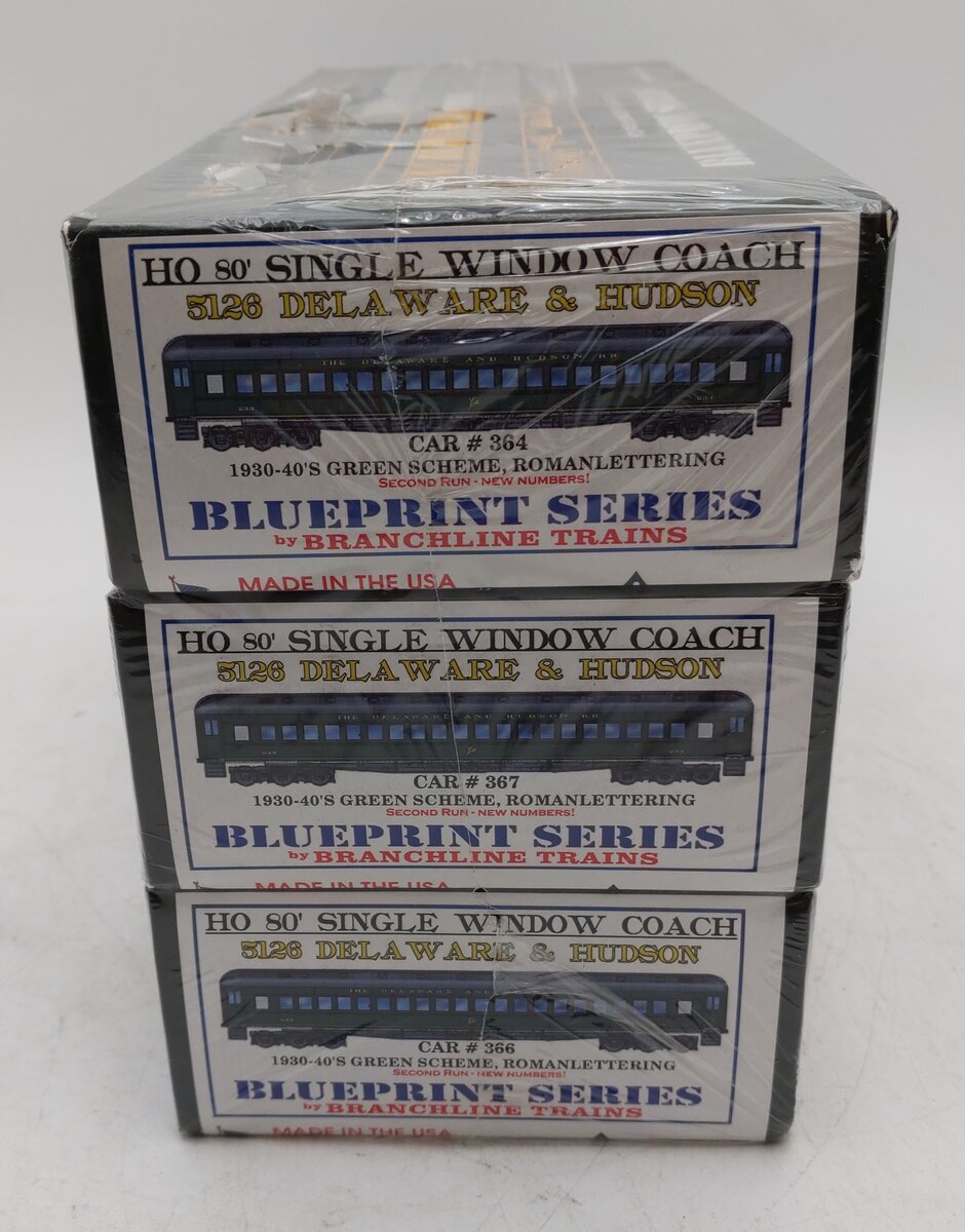 Branchline Trains 5126 Branchline 5126 80' D&H Coach Kits #364 #366 #367 (3pk) MT/Box