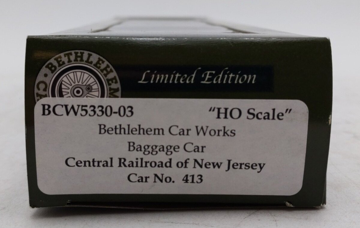 The Bethlehem Car Works BCW5330-03 HO Scale CNJ Baggage Car #413 LN/Box