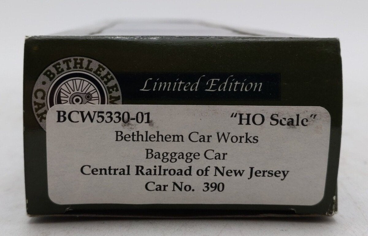 The Bethlehem Car Works BCW5330-01 HO Scale CNJ Baggage Car #390 LN/Box