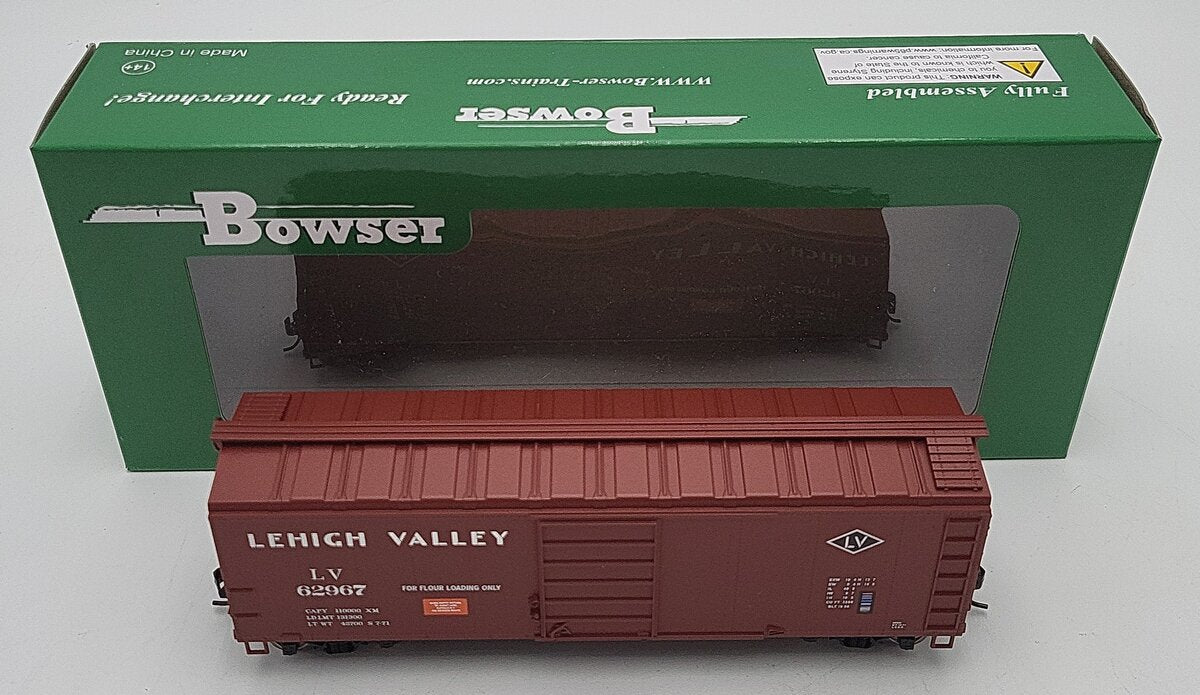 Bowser 42435 HO Scale Lehigh Valley 40' Single-Door Steel Boxcar #62967