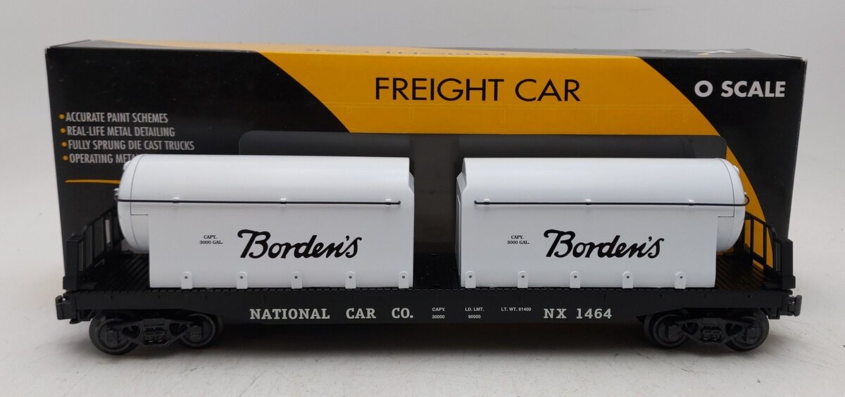 K-Line K691-8013 O Gauge Flatcar w/ Borden's Milk Containers #1464 LN/Box