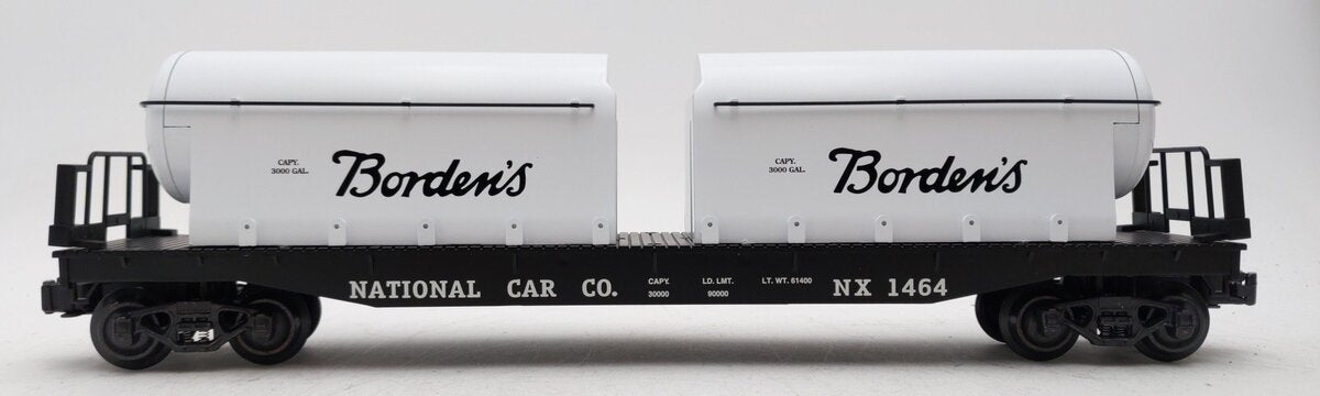 K-Line K691-8013 O Gauge Flatcar w/ Borden's Milk Containers #1464 LN/Box