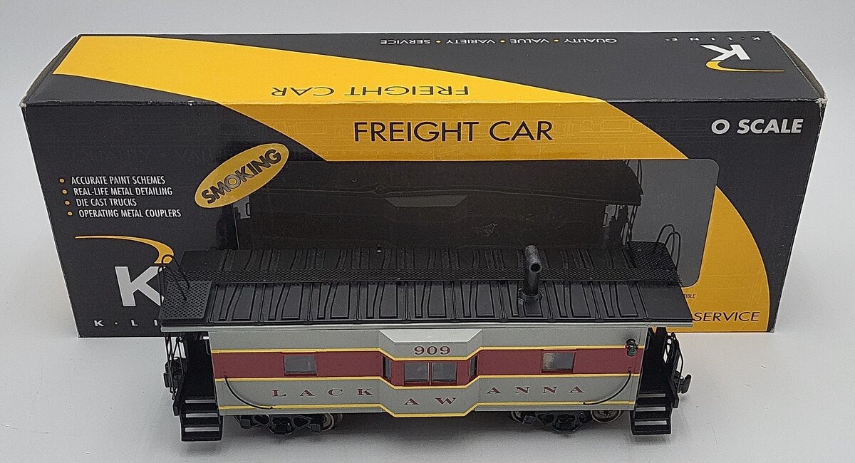 K-Line K612-1471 O Lackawanna Bay Window Caboose #909 VG/Box