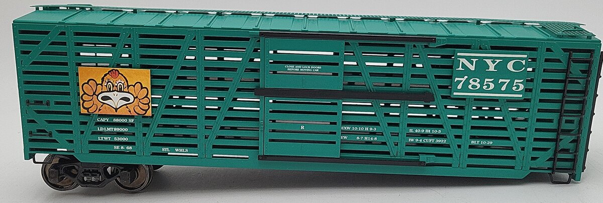 K-Line K763-1752 O Scale New York Central Double Deck Poultry Car #78575 2-Rail EX/Box