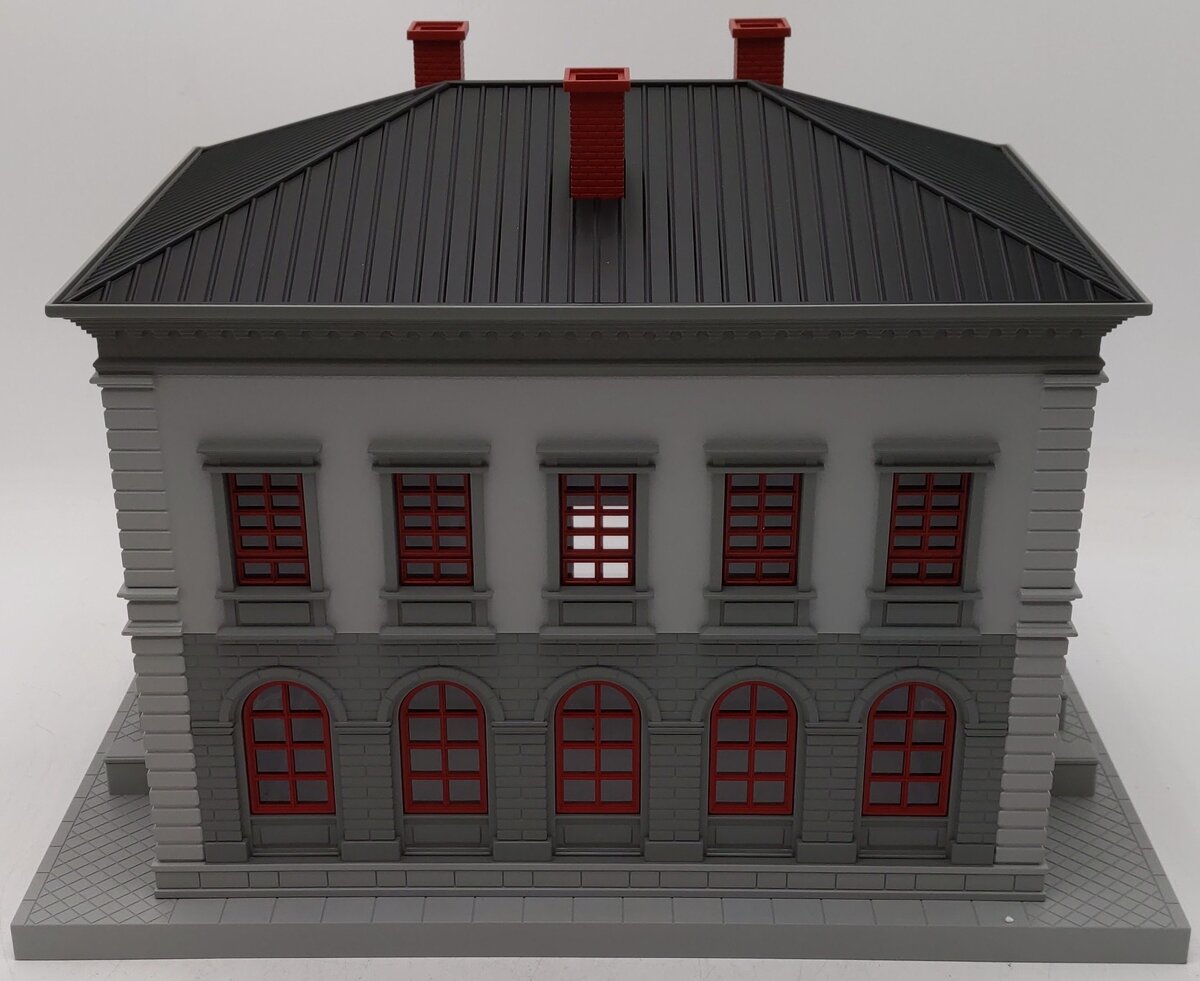 MTH 30-9099 O Gray & Maroon Police Station Assembled Building EX/Box