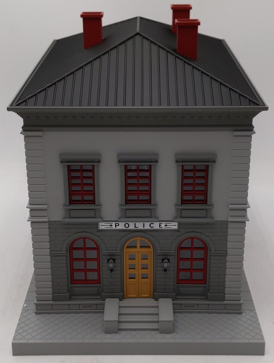 MTH 30-9099 O Gray & Maroon Police Station Assembled Building EX/Box