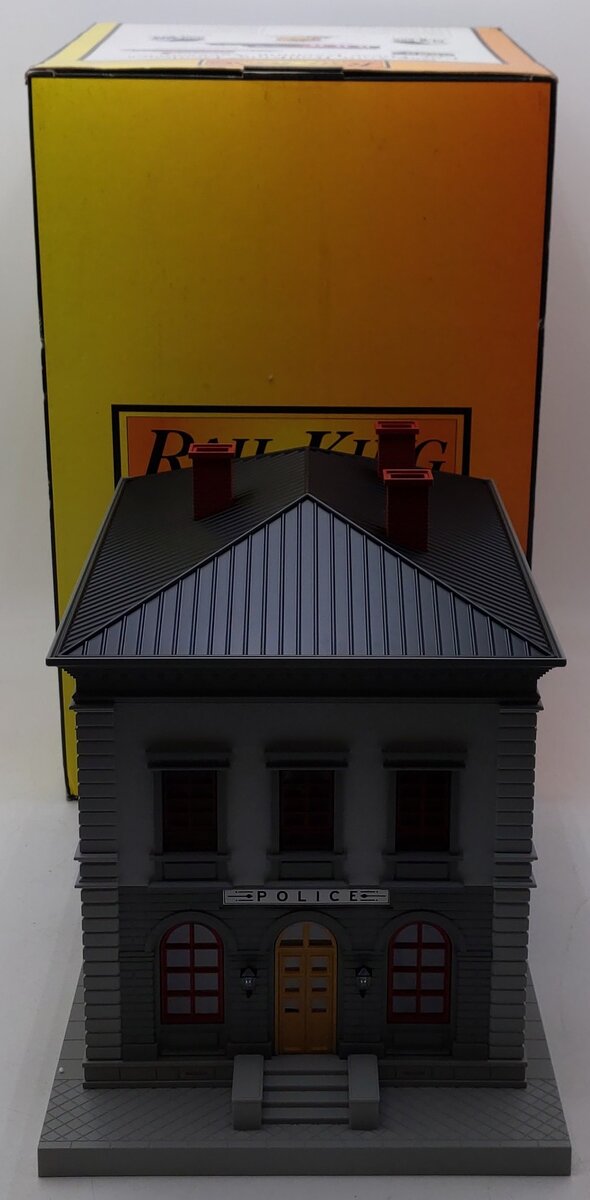 MTH 30-9099 O Gray & Maroon Police Station Assembled Building EX/Box