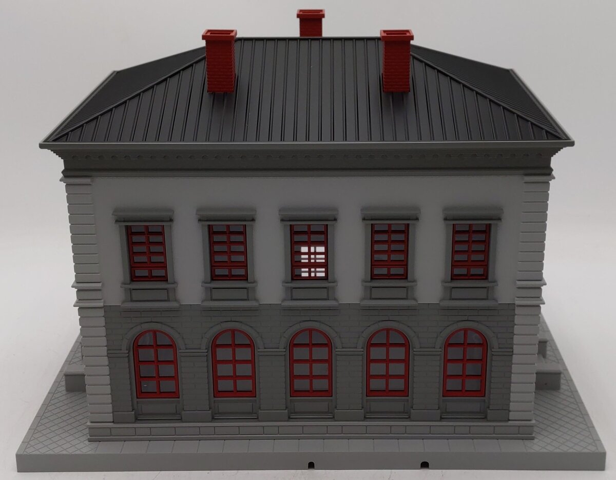 MTH 30-9099 O Gray & Maroon Police Station Assembled Building EX/Box