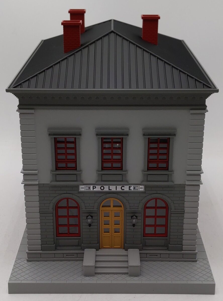 MTH 30-9099 O Gray & Maroon Police Station Assembled Building EX/Box