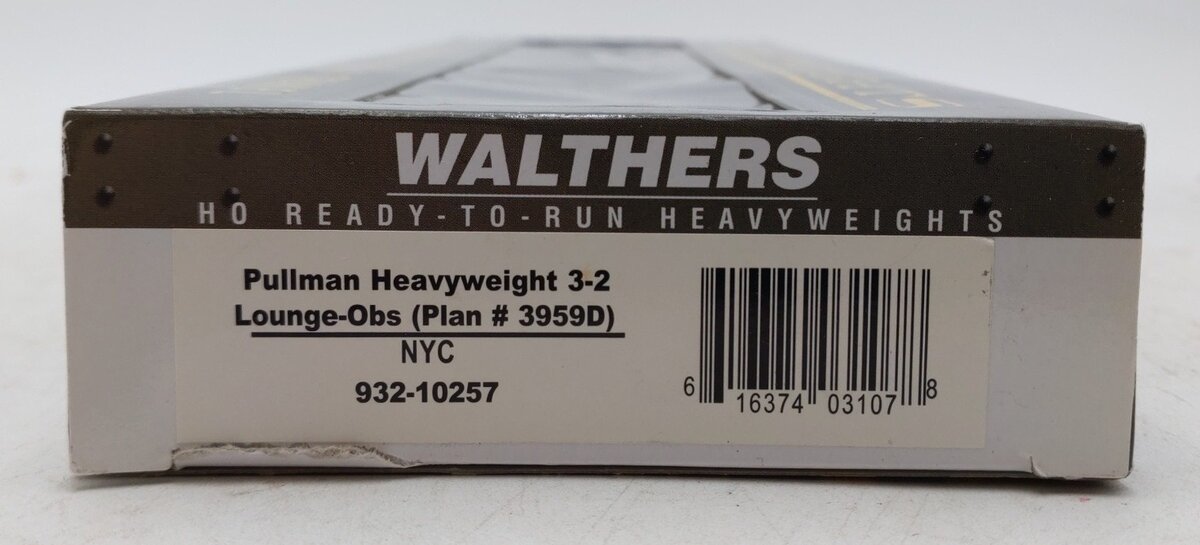 Walthers 932-10257 HO NYC Passenger Car 3-2 Lounge-Obs Plan # 3959D LN/Box