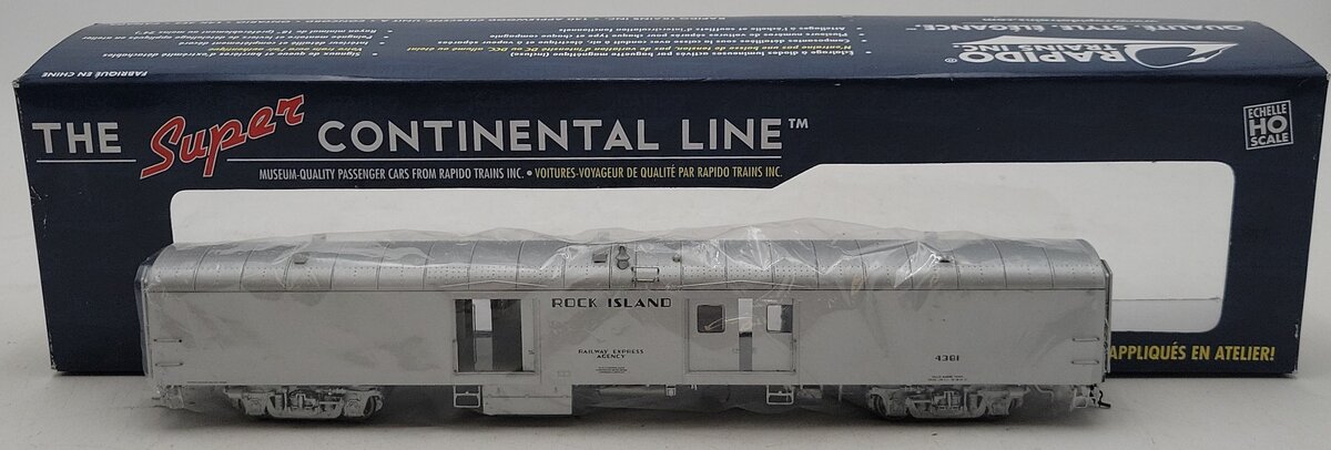 Rapido Trains 106166 HO Rock Island 73' 6" Smooth Side Baggage-Express #4381 MT/Box