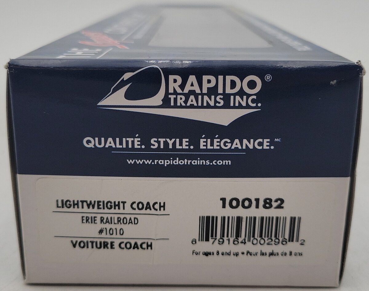 Rapido Trains 100182  HO Erie LightWeight Coach Passenger Car #1010 MT/Box