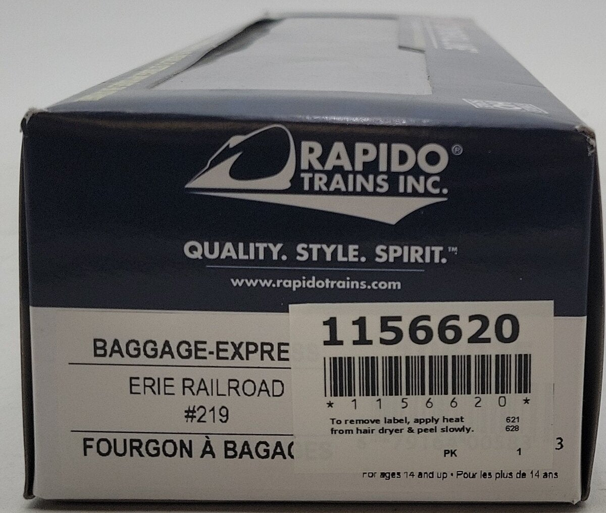 Rapido Trains 106035 HO Erie 73' 6" Smooth Side Baggage-Express Car #219 MT/Box