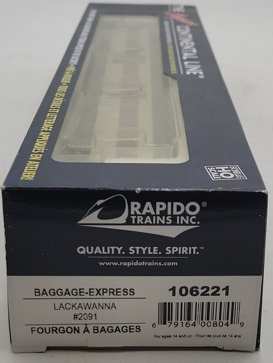 Rapido Trains 106221 HO Delaware Lackawanna & Western Baggage Express #2091 MT/Box