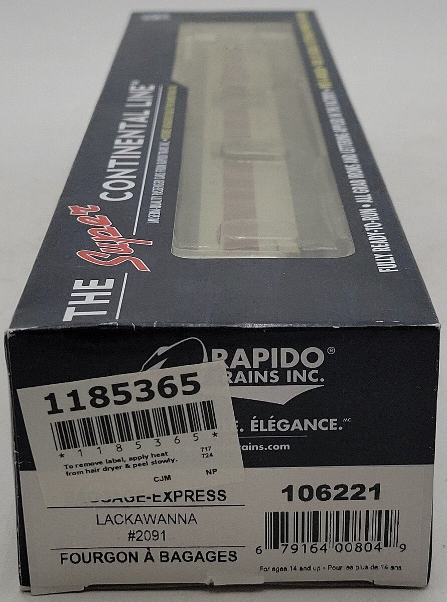 Rapido Trains 106221 HO Delaware Lackawanna & Western Baggage Express #2091 MT/Box