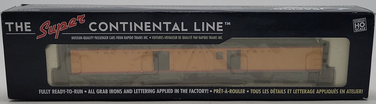 Rapido Trains 106236 HO Milwaukee Road 73' 6" Smooth Side Baggage-Express #1113 NIB