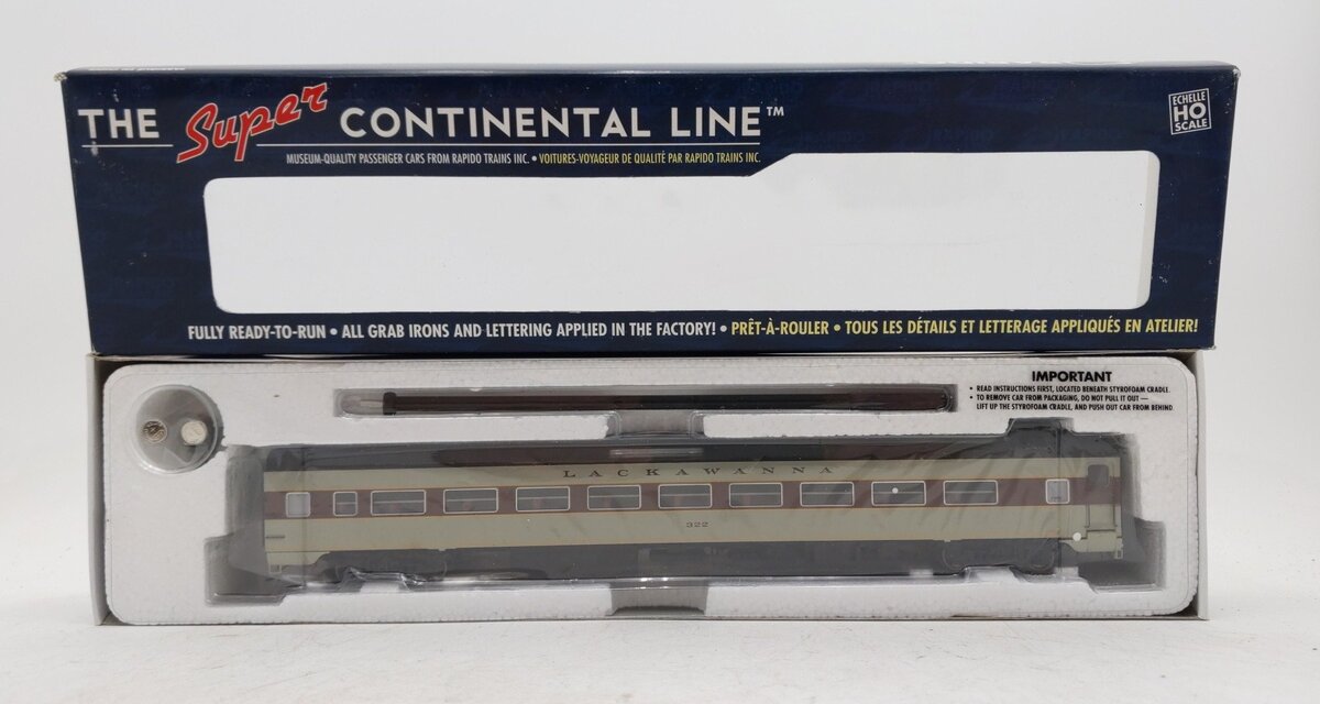 Rapido Trains 100203 HO Delaware, Lackawanna & Western Lightweight Coach #322 NIB