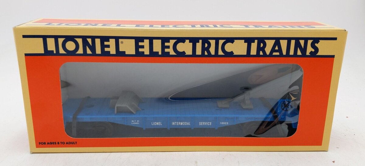 Lionel 6-16923 O Gauge Lionel Lines Flatcar with Gray Chocks LN/Box