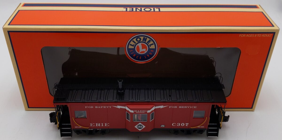Lionel 6-17644 O Gauge Erie Bay Window Lighted Caboose w/Smoke #C307 EX/Box