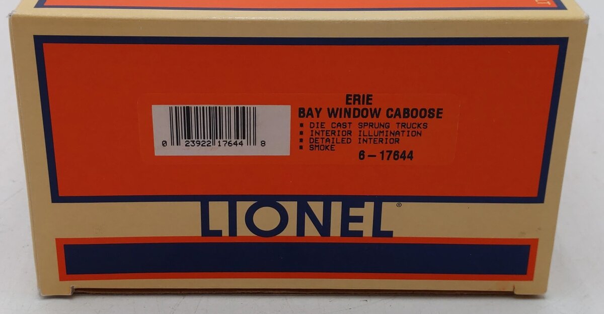 Lionel 6-17644 O Gauge Erie Bay Window Lighted Caboose w/Smoke #C307 EX/Box
