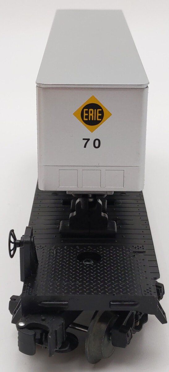 Lionel 6-19415 O Gauge Erie Flatcar #7200 w/ Trailer VG/Box