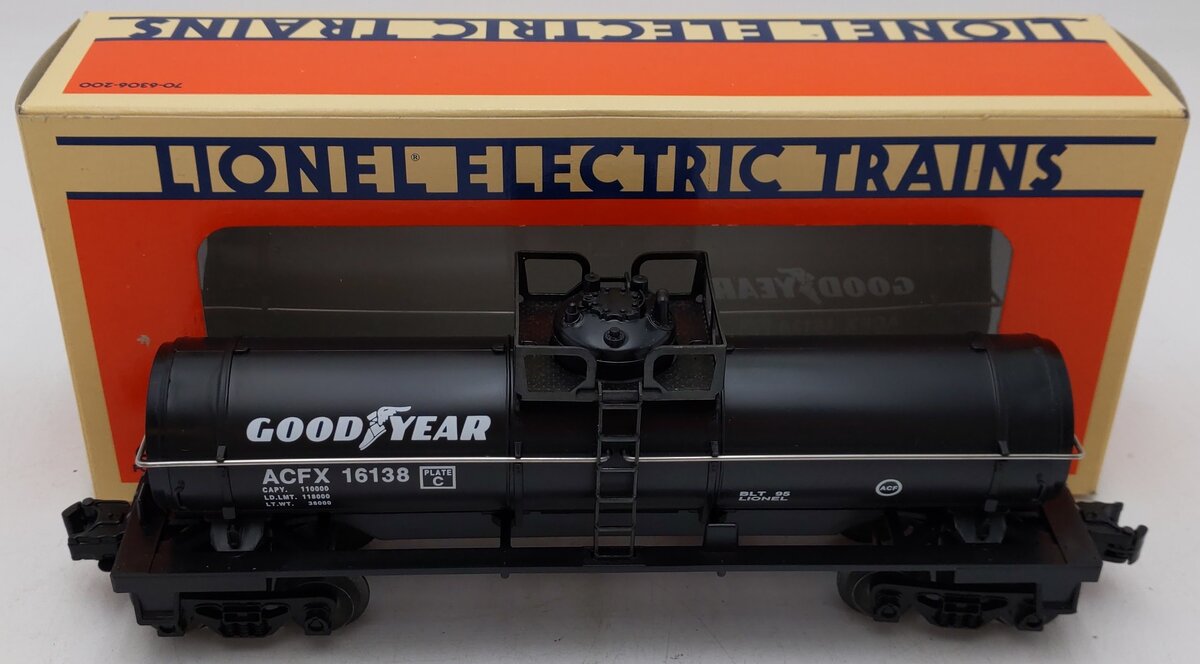 Lionel 6-16138 O Gauge ACFX Goodyear Single Dome Tank Car #16138 EX/Box