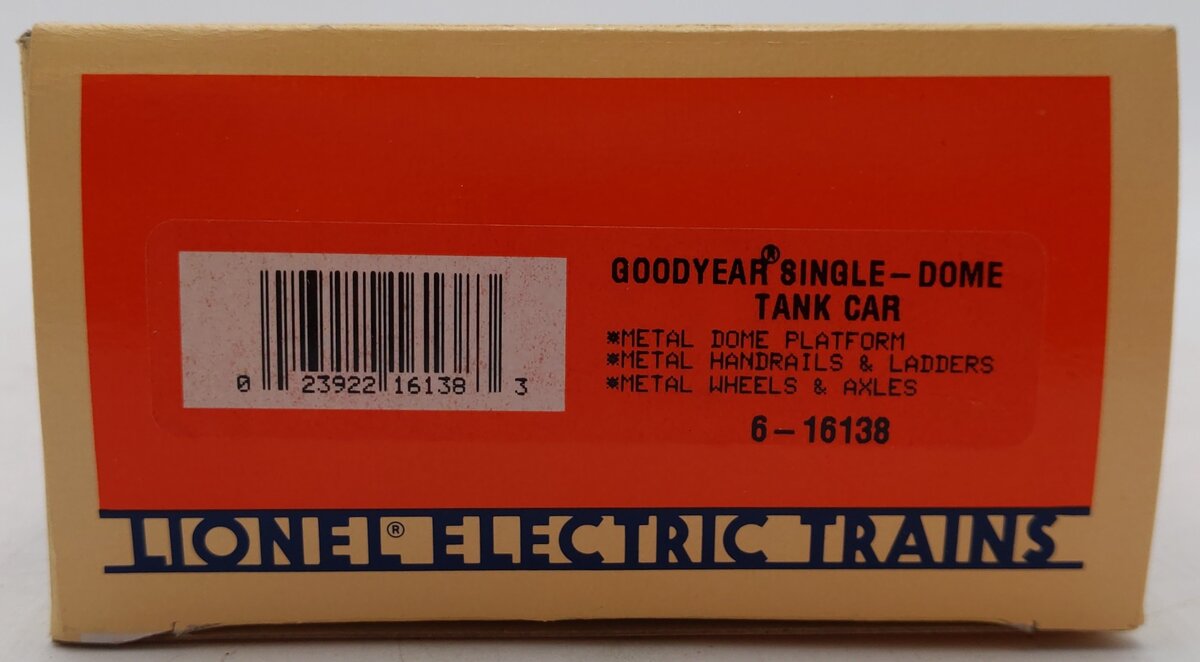 Lionel 6-16138 O Gauge ACFX Goodyear Single Dome Tank Car #16138 EX/Box