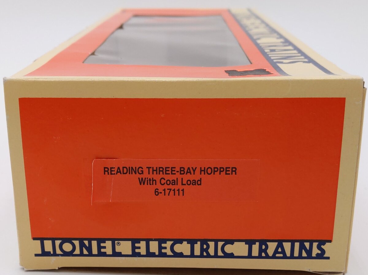Lionel 6-17111 O Gauge Reading 3-Bay Hopper with Coal Load LN/Box