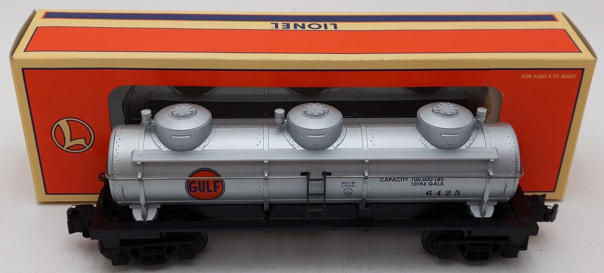Lionel 6-19612 O Gauge Gulf Triple Dome Tank Car #6425 EX/Box