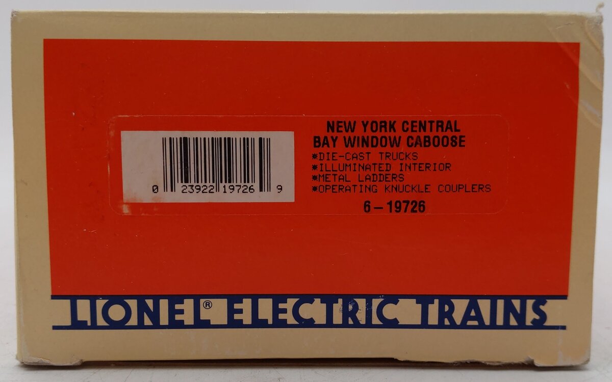 Lionel 6-19726 O Gauge New York Central Bay Window Caboose EX/Box