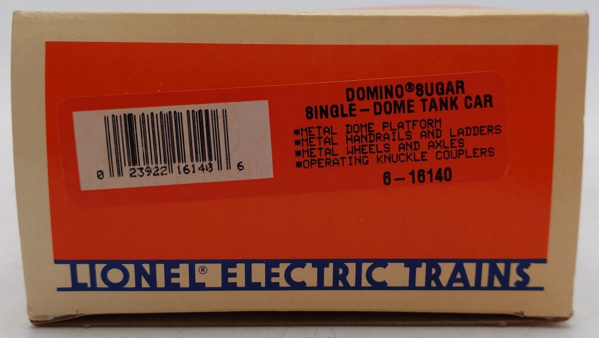 Lionel 6-16140 O Gauge Domino Sugar Single Dome Tank Car #16140 EX/Box