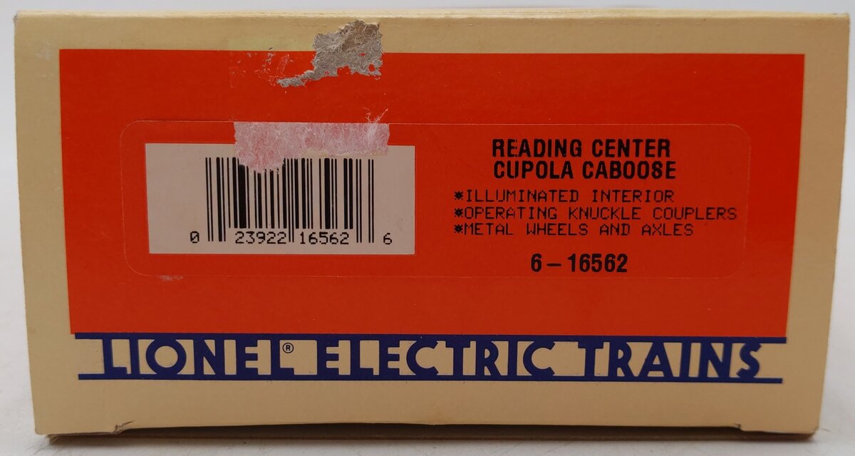 Lionel 6-16562 O Gauge Reading Center Cupola Illuminated Caboose EX/Box